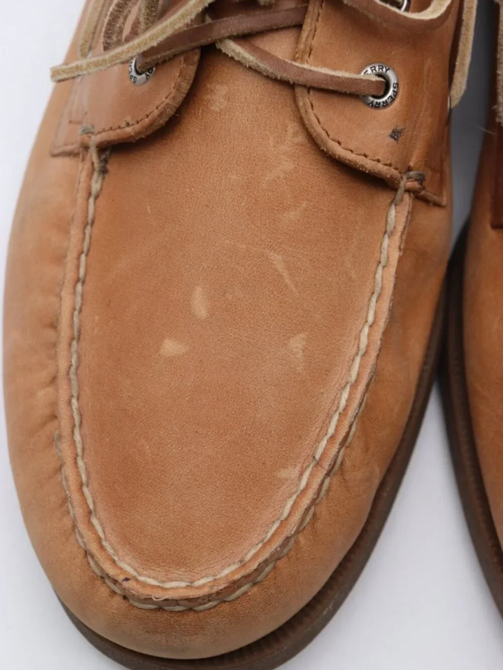 Sperry Boat Shoes Men's Size 13 XW Brown Leather 2 Eye Casual Shoes Lace Up
